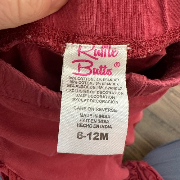 Ruffle Butts Baby Burgundy Everyday Ruffle Leggings (Size 6-12 Months) - Picture 3 of 3